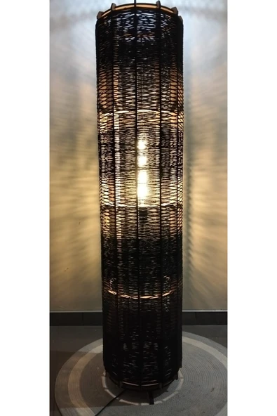 Bohem,Ahşap,Jüt,Hasır,Doğal Lambader 135*32 - 5