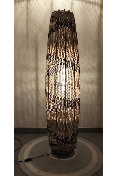 Bohem,Ahşap,Rustik,Jüt,Hasır,Doğal Lambader 125*32 - 6