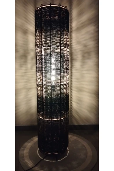 Bohem,Ahşap,Jüt,Hasır,Doğal Lambader 135*32 - 3