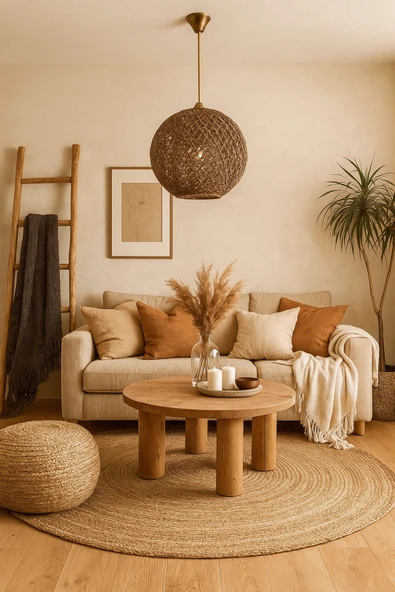 Bohem,Ahşap,Jüt,Hasır,Modern,Doğal Sarkıt Avize - 3