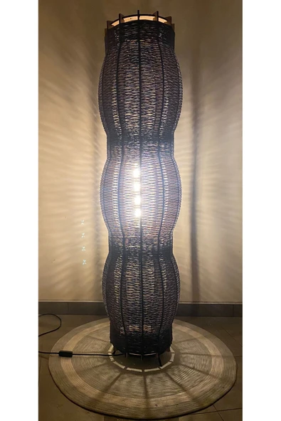 Bohem,Ahşap,Rustik,Modern,Doğal El YApımı Lambader 135*32 - 3