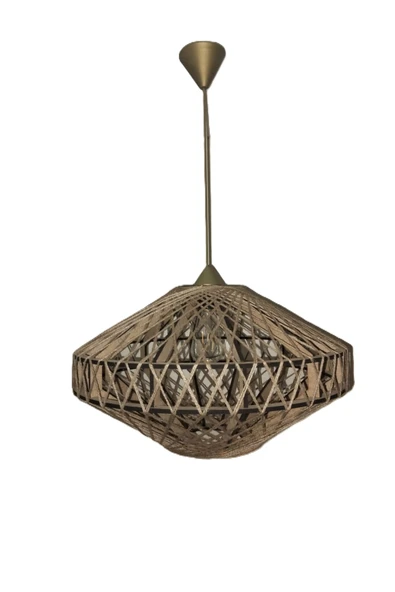 Bohem,Rustik,Jüt,Doğal,Hasır,El Yapımı Sarkıt Avize - 7