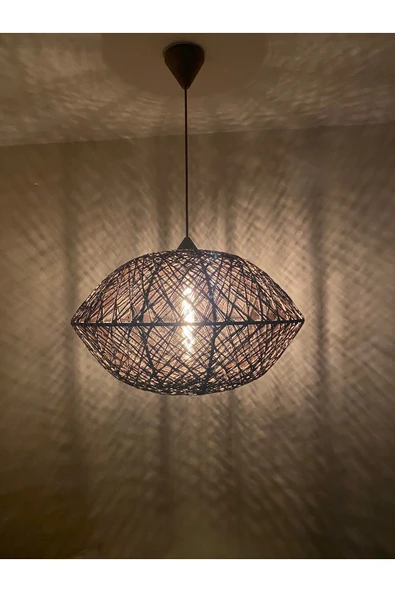 Bohem,Rustik,Modern,Hasır,Jüt,Doğal,El Yapımı Sarkıt Avize - 3