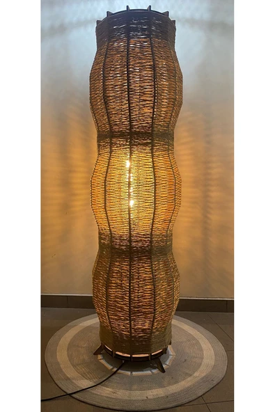 Bohem,Ahşap,Jüt,Hasır,Rustik,Modern,Doğal El YApımı Lambader 135*32 - 4