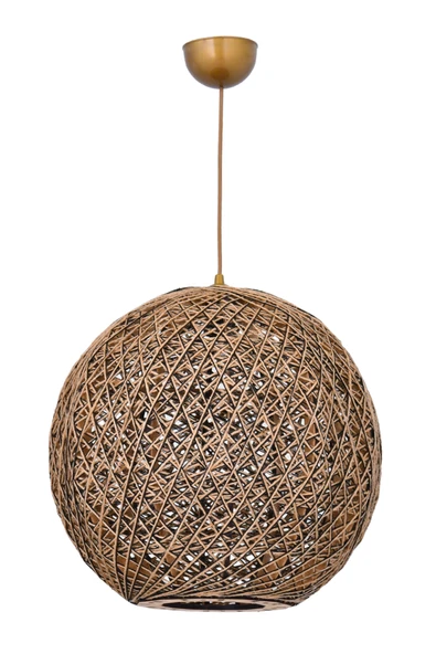 Bohem,Ahşap,Hasır,Modern,Doğal Sarkıt Avize - 2