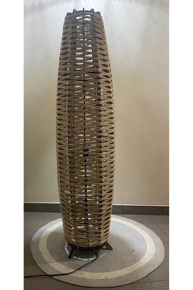 Bohem,Ahşap,Jüt,Hasır,Doğal Lambader 125*32 - 5