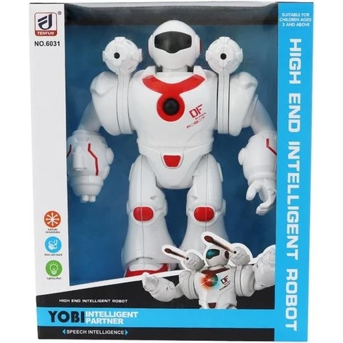 Füze Atan Sesli ve Işıklı Robot Kırmızı-Beyaz ürün görseli