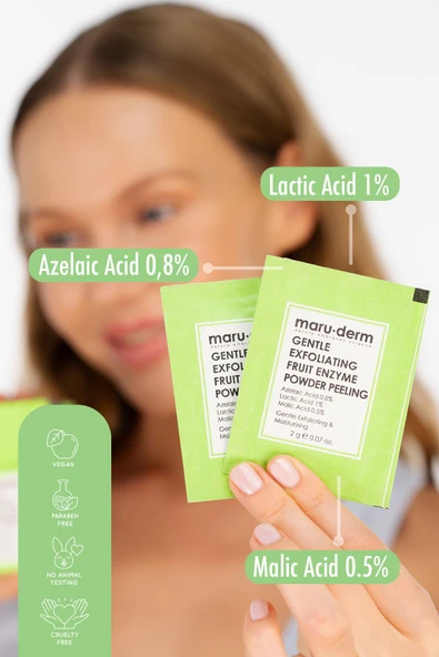 AHA Meyve Enzim Hassas Toz Peeling 60 GR (Azelaic Acid 0,8% + Lactic Acid 1% + Malic Acid 0.5%) - 4