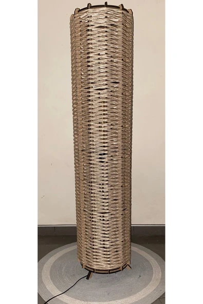 Bohem,Ahşap,Jüt,Hasır,Doğal Lambader 135*32 - 3