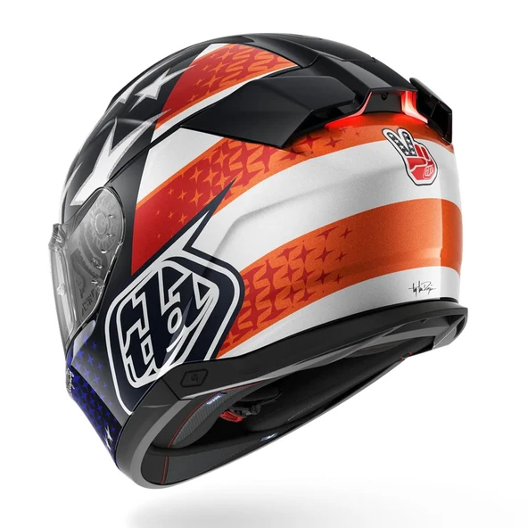 SHARK SKWAL İ3 US FLAG LACİ KIRMIZI BEYAZ KAPALI KASK - Resim 2