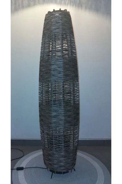 Bohem,Ahşap,Jüt,Hasır,Doğal Lambader 125*32 - 3