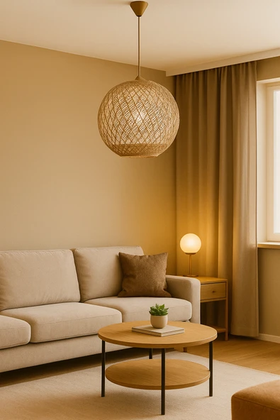 Doğal el yapımı Bohem-Rustik-Modern-Jüt-Yapımı Sarkıt Avize