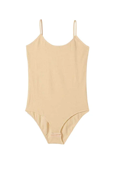 İp Askılı Kadın Çıtçıtlı Body Ten Rengi