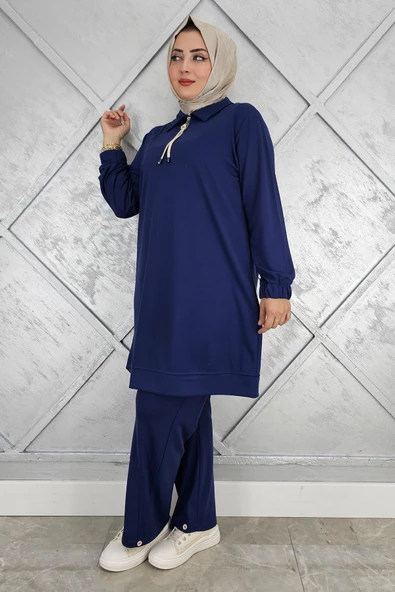 KADIN DÜĞME DETAYLI TESETTÜR TAKIM - Resim 5