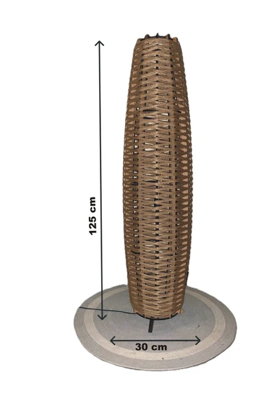 Bohem,Ahşap,Jüt,Hasır,Doğal Lambader 125*32 - 6