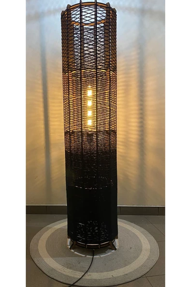 Bohem,Ahşap,Jüt,Hasır,Doğal Lambader 135*32 - 3