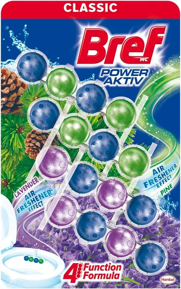 Bref Power Active Çam ve Lavanta Kokulu 4'lü Klozet Bloğu 4 x 50 g, Çam & Lavanta 4 ürün görseli