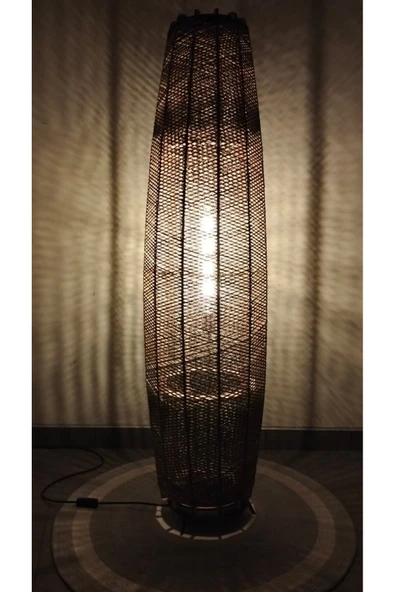 Bohem,Ahşap,Jüt,Hasır,Doğal Lambader 125*32 - 6