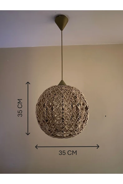 Bohem,Ahşap,Jüt,Hasır,Modern,Doğal Sarkıt Avize - 4