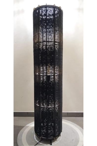 Bohem,Ahşap,Jüt,Hasır,Doğal Lambader 135*32 - 4