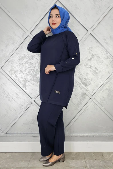 KADIN KOL DÜĞME DETAYLI TESETTÜR TAKIM - Resim 5