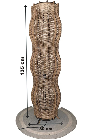 Bohem,Ahşap,Jüt,Hasır,Rustik,Modern,Doğal El YApımı Lambader 135*32 - 7