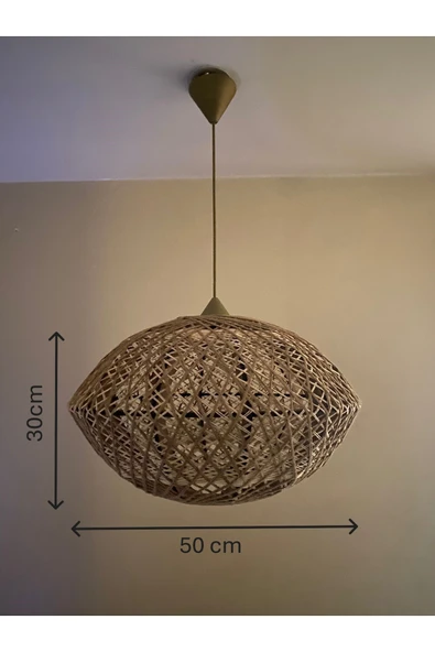 Bohem,Rustik,Modern,Hasır,Jüt,Doğal,El Yapımı Sarkıt Avize - 4