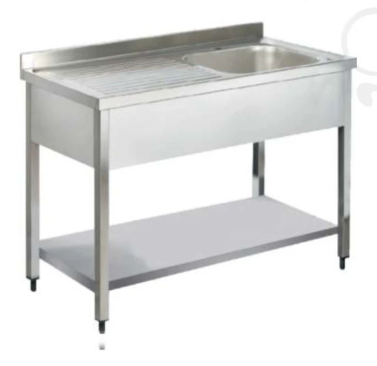 Pimak Tek Evyeli Taban Raflı Tezgah 60 x 60 x 85 (cm) ürün görseli 1