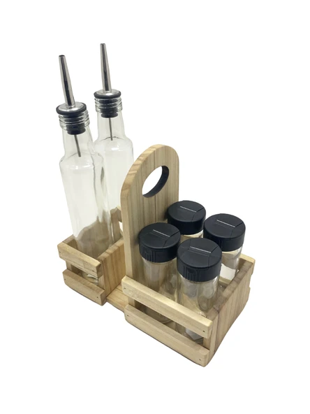 Ahşap Doğal Baharatlık Yağdanlık ve Peçetelik Takımı(UZUN BAŞLIK)(SET)(KAVAK-IHLAMUR) Ahşap Rengi 5 SET - Resim 4