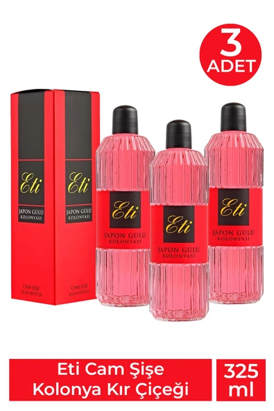 Eti Cam Şişe Kolonya Japon Gülü 325 ml 3 Adet ürün görseli 1