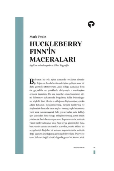 Turkuvaz Kitap Huckleberry Finn'in Maceraları / Turkuvaz Kitap / Mark Twain