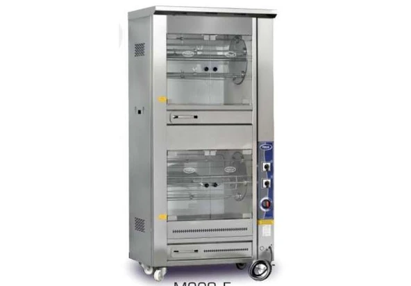 Pimak Doğalgazlı Çift Katlı Tamburlu Piliç Makinesi 5+5 Şiş 20 + 20 Piliç ürün görseli 1