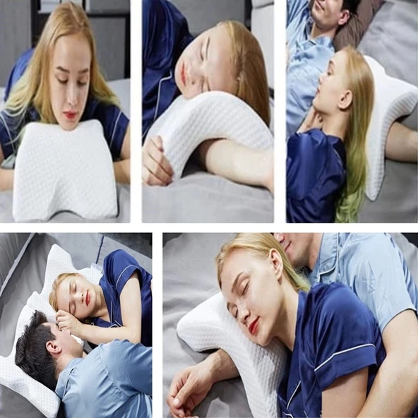 BUFFER® % 100 Visco Kavisli Ortopedik Yıkanabilir Kumaş Kılıflı Bel Boyun Bacak Ağrıları İçin Yastık - Resim 3