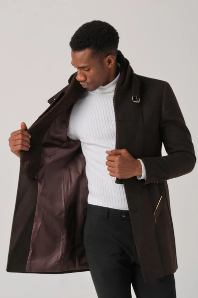 Plus Scorpion Erkek Kaşe Kaban – Çıkartılabilir Fermuarlı Ribanalı Yaka, Slim Fit İtalyan Kesim, Şık ve Fonksiyonel Bej, Taba, Kahverengi, Gri, Siyah - 9