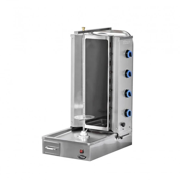 Pimak Elektrikli Alt Motorlu Camlı Döner Makinesi 4 Radyanlı 50x71x115 cm   ürün görseli 1