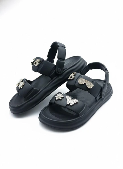 Twingo 252 Taşlı Siyah Kadın Terlik 40-41 - Resim 3