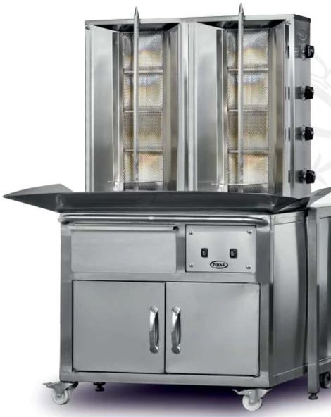 Pimak Doğalgazlı Arabalı Döner Makinası 4 + 4 Radyan ürün görseli 1