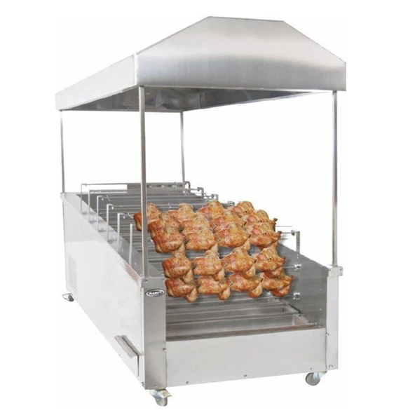 Pimak Kömürlü Yatay Tip Piliç Makinesi 4 + 4 şiş 20 + 20 Piliç ürün görseli 1