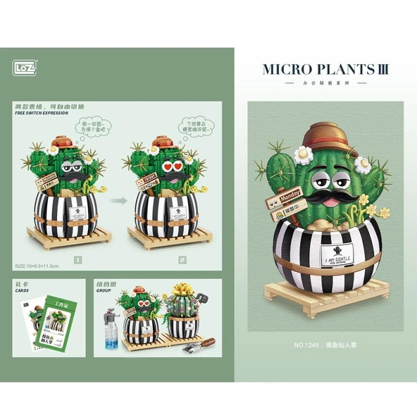 LZ1245 NessiWorld Kaktüs Blok Seti -Vagon life - Resim 5