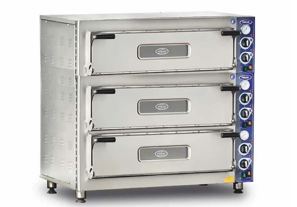 Pimak Pizza Fırını 3 Katlı Doğalgazlı 4 + 4 + 4 Adet 62 x 62 (cm) iç ebat ürün görseli 1