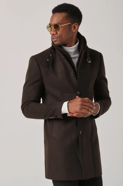 Plus Scorpion Erkek Kaşe Kaban – Çıkartılabilir Fermuarlı Ribanalı Yaka, Slim Fit İtalyan Kesim, Şık ve Fonksiyonel Bej, Taba, Kahverengi, Gri, Siyah - 2