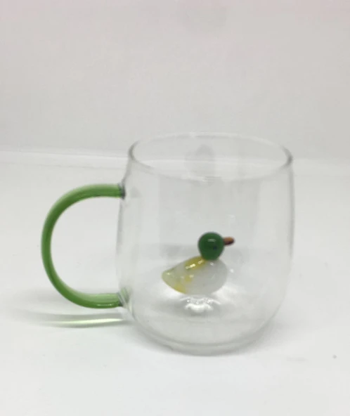 Lebron Kupa Cam Bardak Içi Cam Figürlü Yeşil Kaktüs - Resim 2