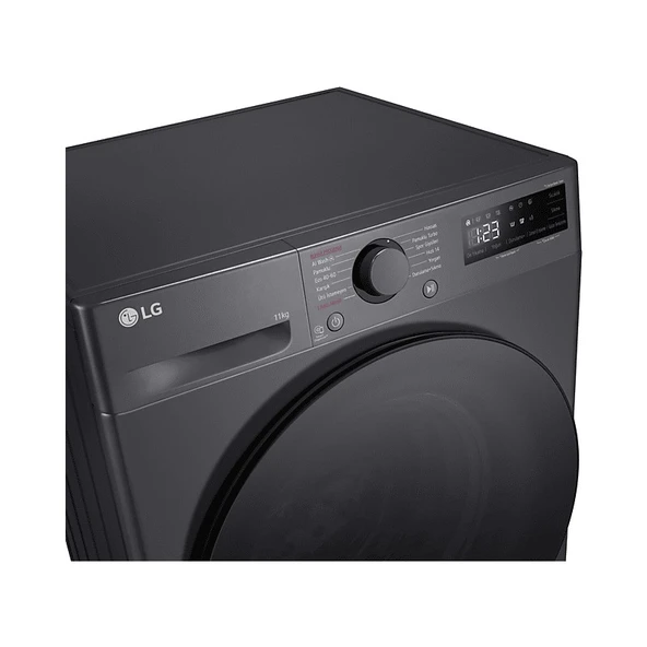 LG F4Y5EYWYJ.AMBPLTK A Enerji Sınıfı 11KG 1400 Devir Çamaşır Makinesi Siyah - 2