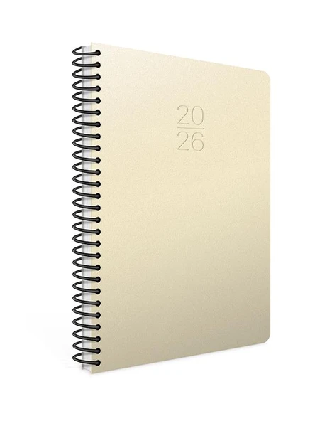 Gıpta 2026 Spiralli Haftalık Ajanda 20x28 cm 422-SEK Krem ürün görseli 1