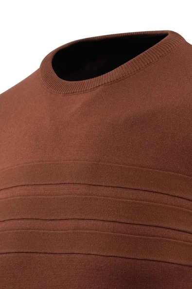 Erkek Sıfır Yaka Kazak Çelik Örgü Klasik Kalıp 5247C BGL-ST04858 - Resim 12