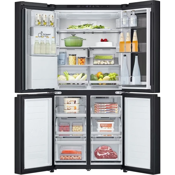 LG Instaview GC-G22FFQYJ Gardırop Tipi No Frost Buzdolabı | Yapay Zeka Destekli | 508 Litre | Mat Siyah Renk - 2