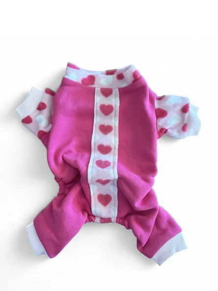 Pinky Hearts Polar Köpek Tulum Pijama - 10