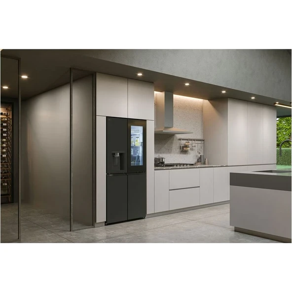 LG Instaview GC-G22FFQYJ Gardırop Tipi No Frost Buzdolabı | Yapay Zeka Destekli | 508 Litre | Mat Siyah Renk - 5