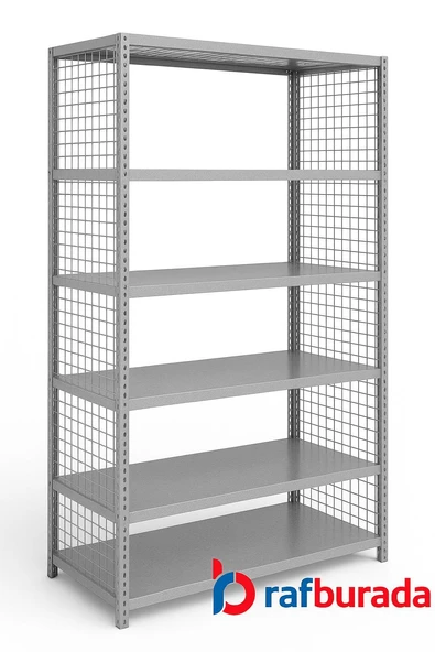6 Katlı Galvaniz Renk Tel Kafesli Çelik Ayakkabılık Rafı 31x75x150 cm  31x75 cm ürün görseli