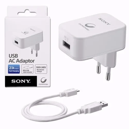 SONY Cycle Energy 2.1A (CP-AD2) Şarj Aleti - Kablo (Micro USB) + Şarj Adaptörü